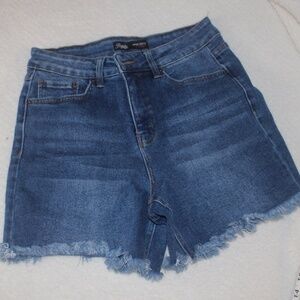 Royalty For Me Vintage Stretch Dark Blue High Rise Denim Shorts